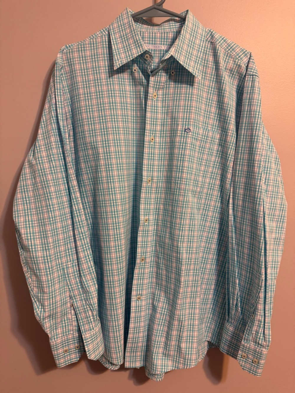 Southern Tide Long sleeve button up Men’s Large Cotton blue plaid
